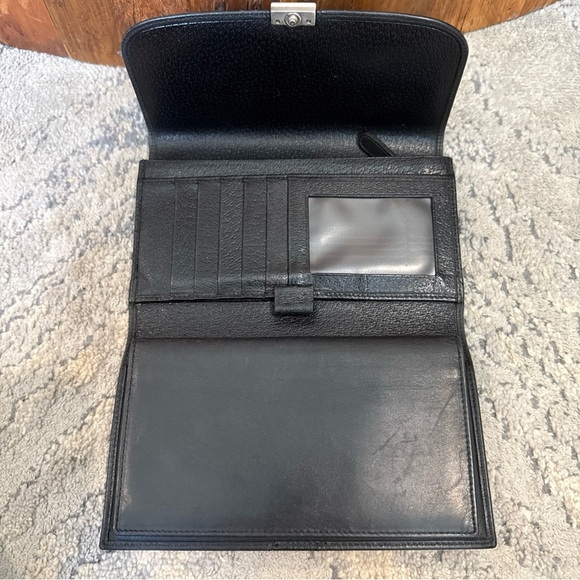 Vintage Coach Black Leather Bifold Envelope Clutch Wallet - Picture 7 of 9